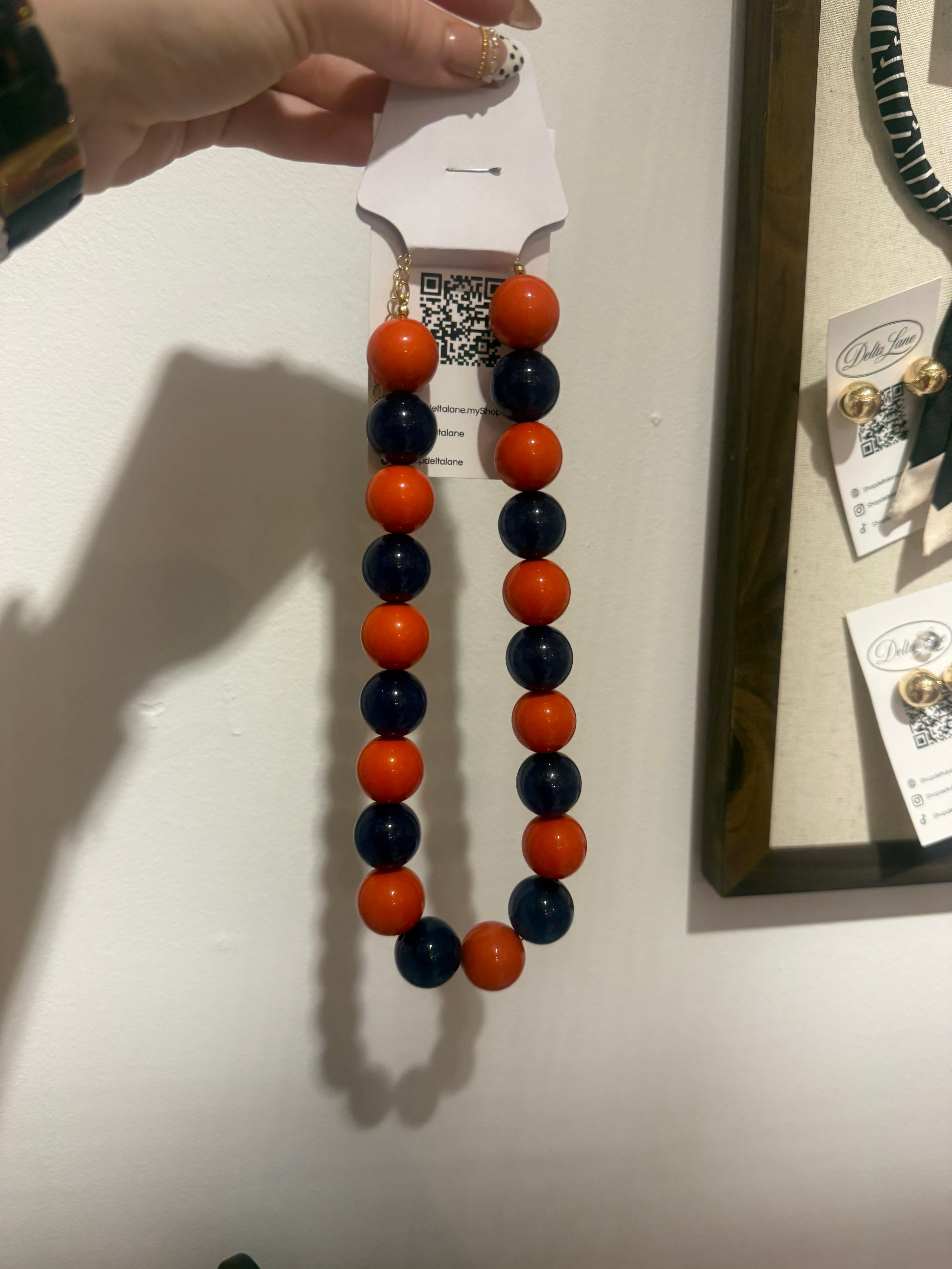 Orange & Blue Ball Necklace