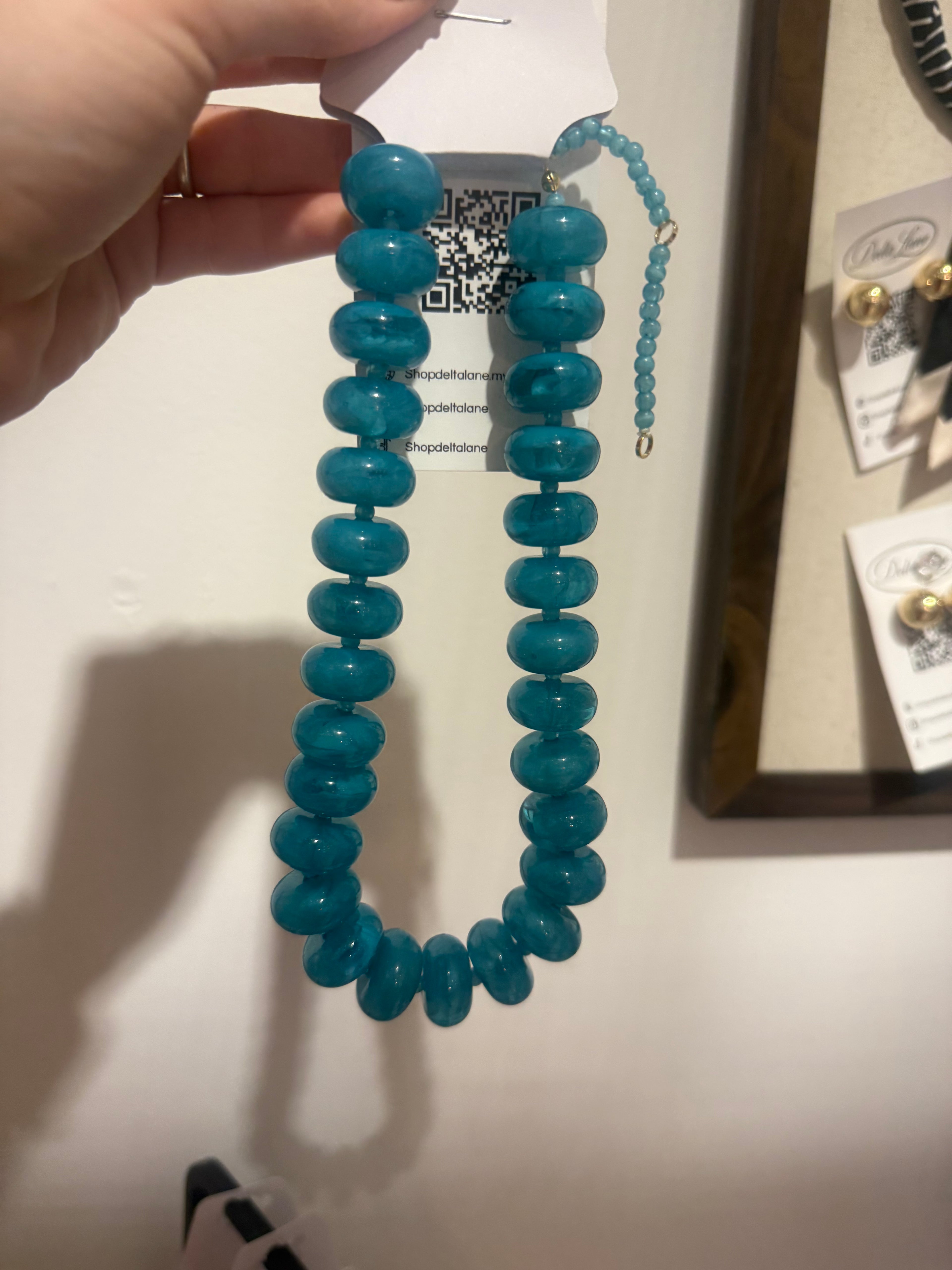 Small Light Blue Bubble Necklace