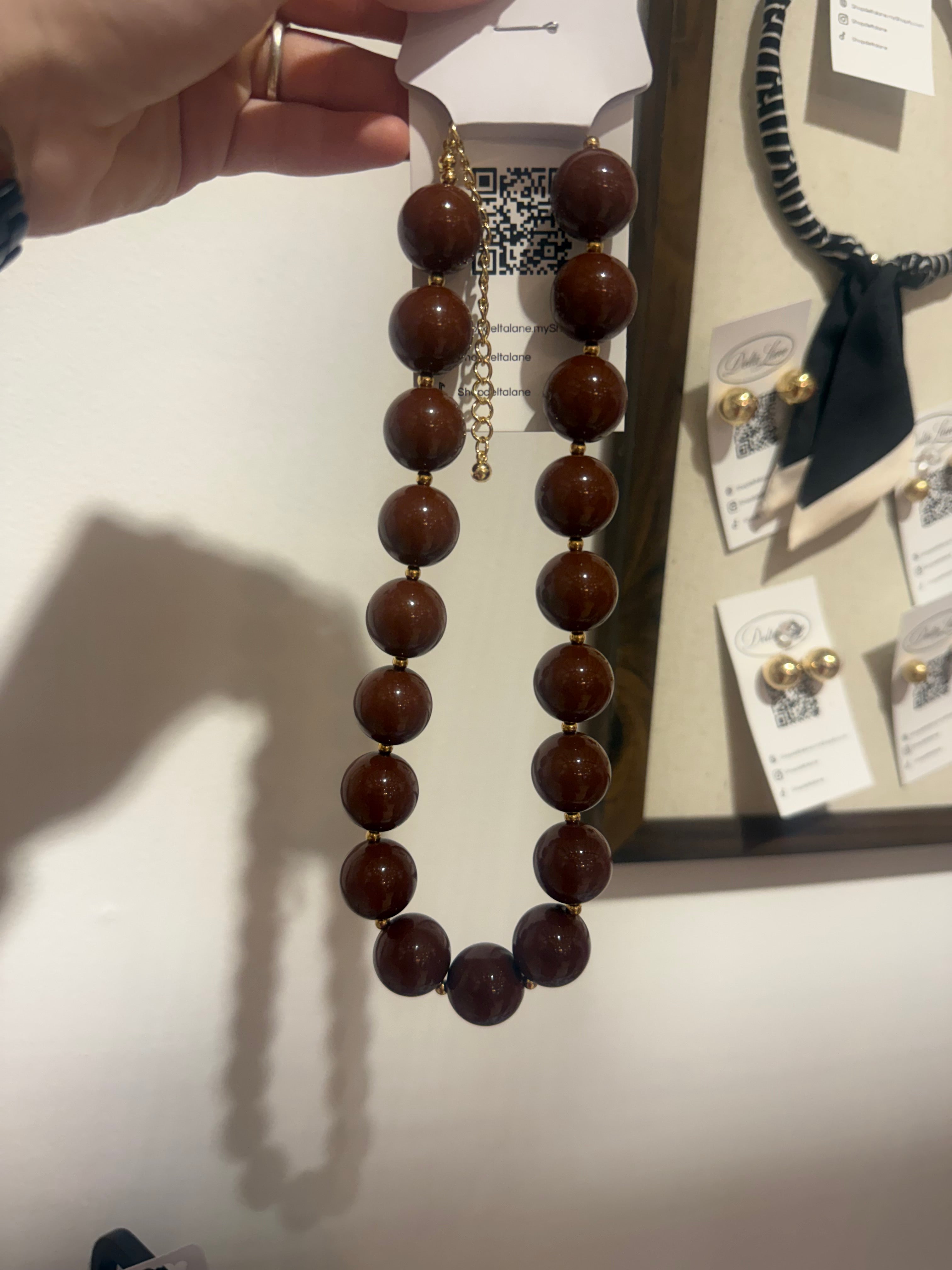 Brown/Gold Bubble Necklace